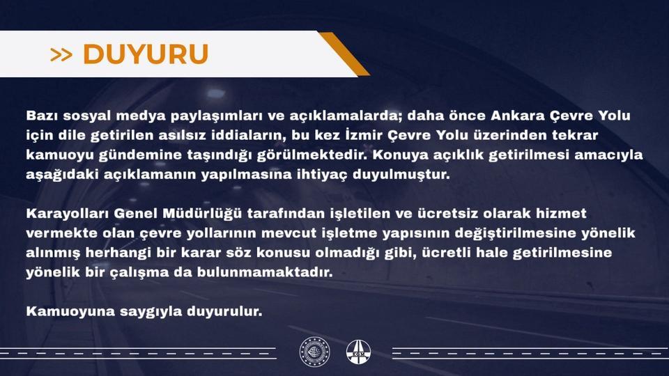 Karayolları'ndan İzmir Yolu açıklaması