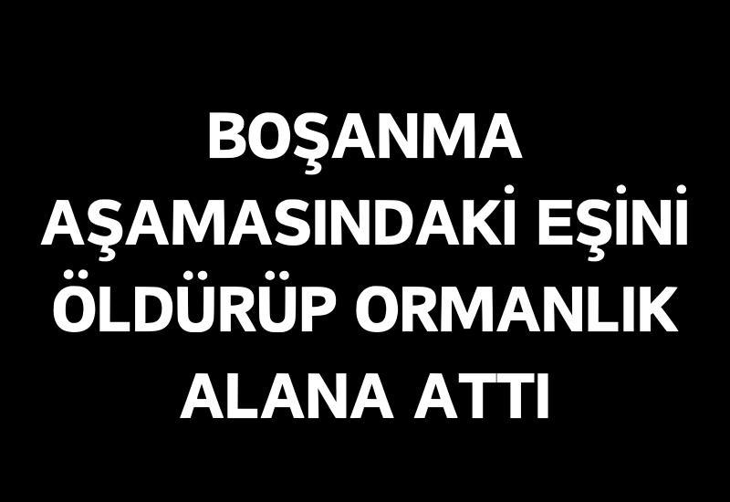 Boşanma aşamasındaki eşini öldürüp ormanlık alana attı