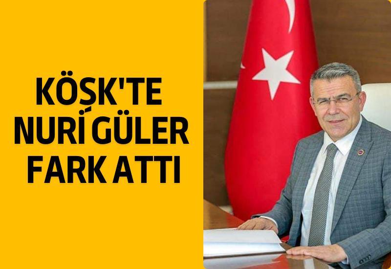 Resmi olmayan sonuçlara göre; Köşk'te Ak Parti'nin adayı Nuri Güler %44.9 oyla rakiplerine fark attı. CHP'nin adayı Alper Aydoğan %26.30, Bağımsız aday Rıfat Kadri Kılınç %22.57 oy alırken İYİ Parti'nin adayı Nilgün Baş %4.73'te kaldı.