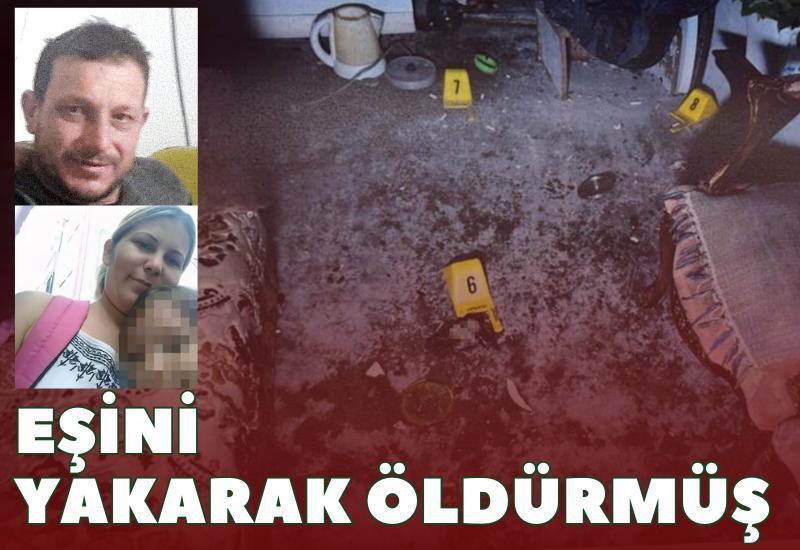 Eşini yakarak öldürmüş