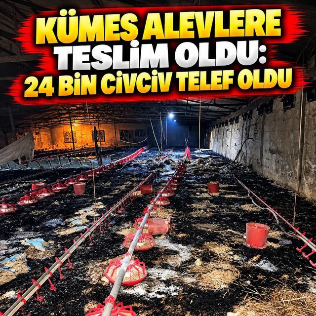 Kümes alevlere teslim oldu: 24 bin civciv telef oldu