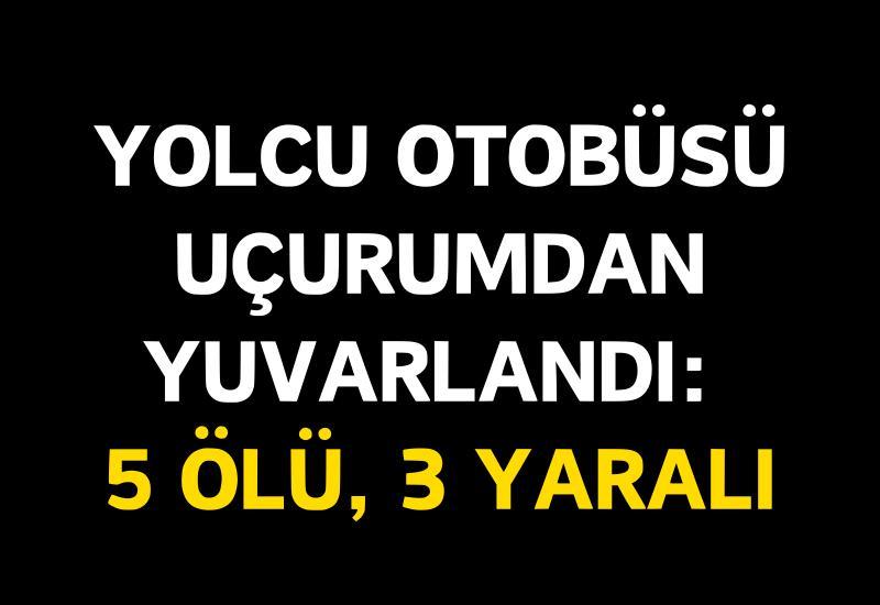 Yolcu otobüsü uçurumdan yuvarlandı: 5 ölü, 3 yaralı