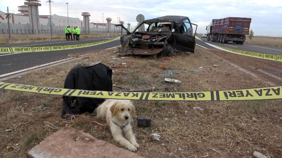 TAKLA ATAN OTOMOBİLİN SÜRÜCÜSÜ YARALANDI, ANNESİ HAYATINI KAYBETTİ AİLENİN ARAÇTA BULUNAN KÖPEĞİ İSE YARALILARIN YANINDAN AYRILMADI