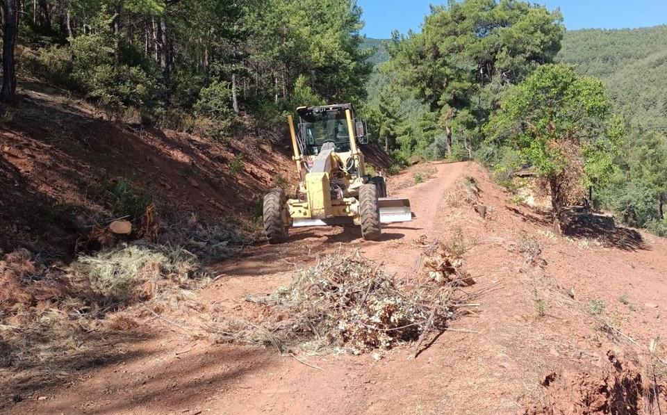 KARACASU'DA BOZUK ORMAN YOLLARINDA DÜZENLEME ÇALIŞMALARI GERÇEKLEŞTİRİLİYOR