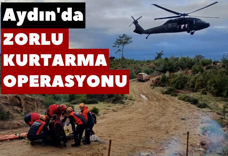 Aydın'da zorlu kurtarma operasyonu