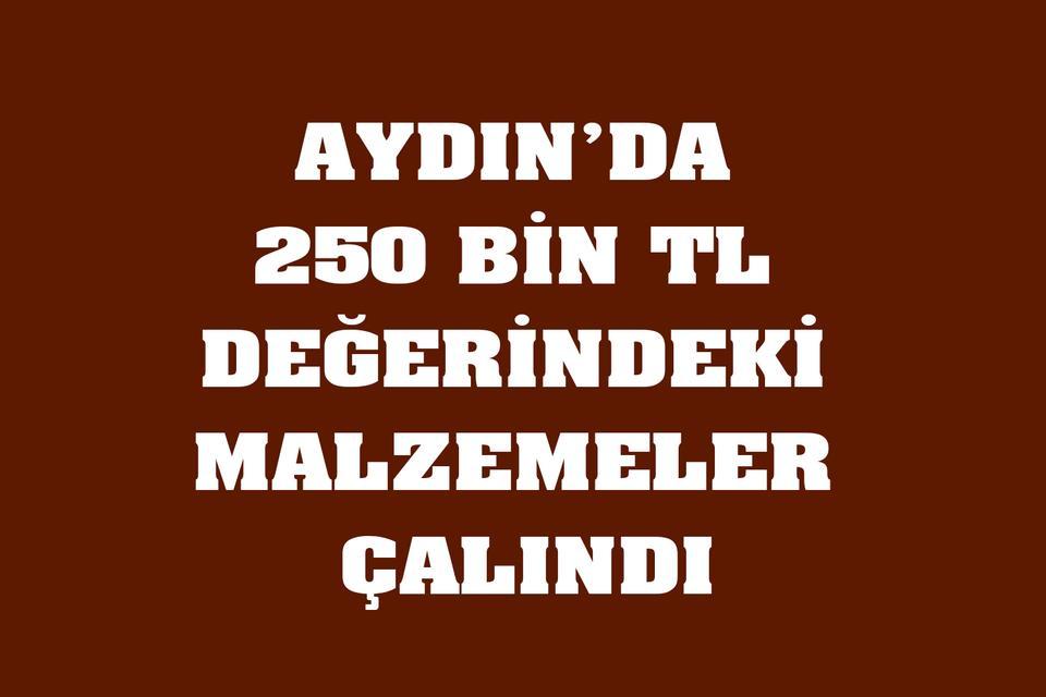 Aydın’da 250 bin TL değerindeki malzemeler çalındı