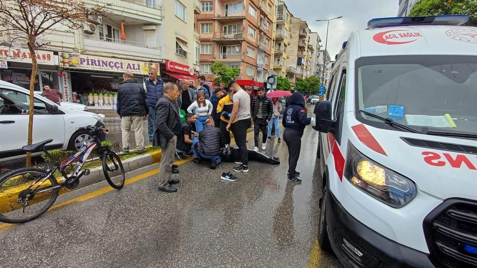 BİSİKLET İLE TİCARİ ARAÇ ÇARPIŞTI: 1 YARALI