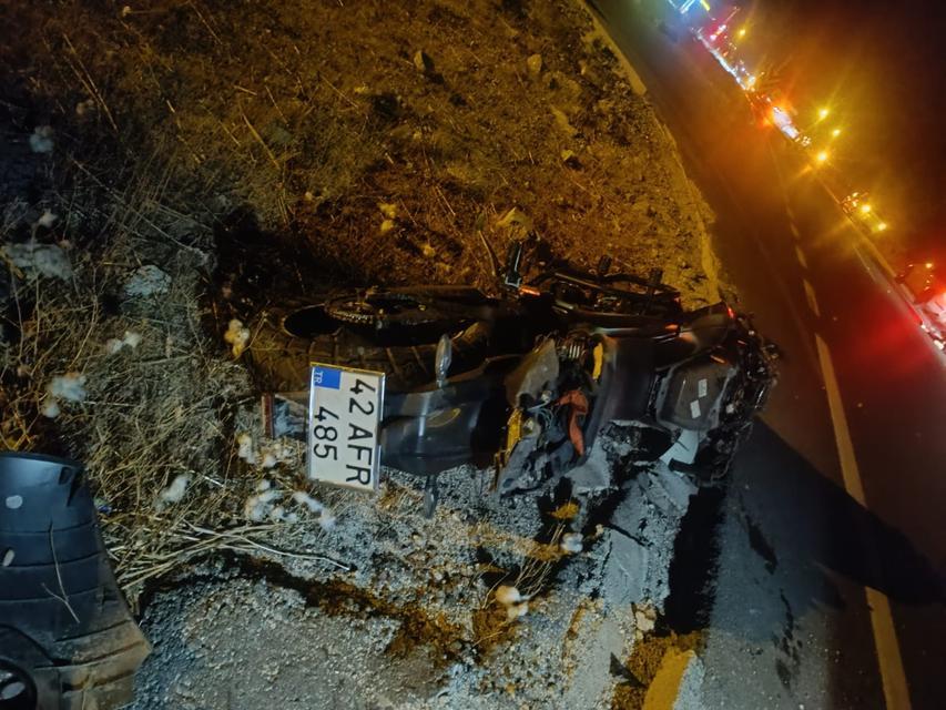 Devrilen motosikletteki 1 kişi öldü, 1 kişi yaralandı