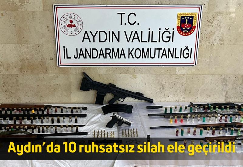 Aydın'da 10 ruhsatsız silah ele geçirildi