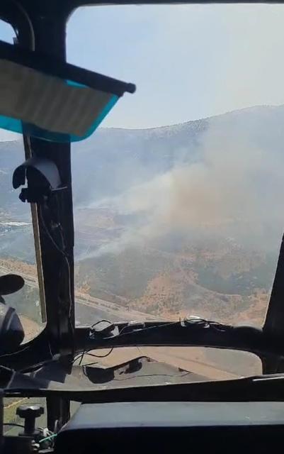 SELÇUK'TAKİ ORMAN YANGININA HAVADAN VE KARADAN MÜDAHALE