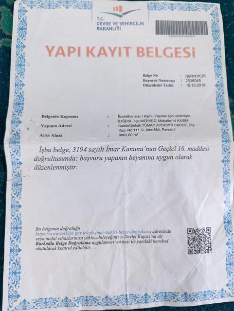 SANAYİ SİTESİ İÇİNDE BULUNAN CAMİNİN DE İÇİNDE OLDUĞU SOSYAL TESİSLER, KOOPERATİFİN BORCUNDAN DOLAYI İCRA YOLU İLE SATIŞA ÇIKARILDI