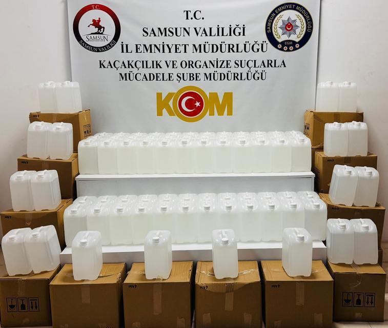 Samsun'da 1 ton kaçak etil alkol ele geçirildi