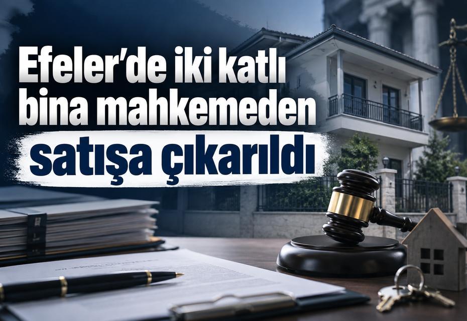 Efeler’de iki katlı bina mahkemeden satışa çıkarıldı