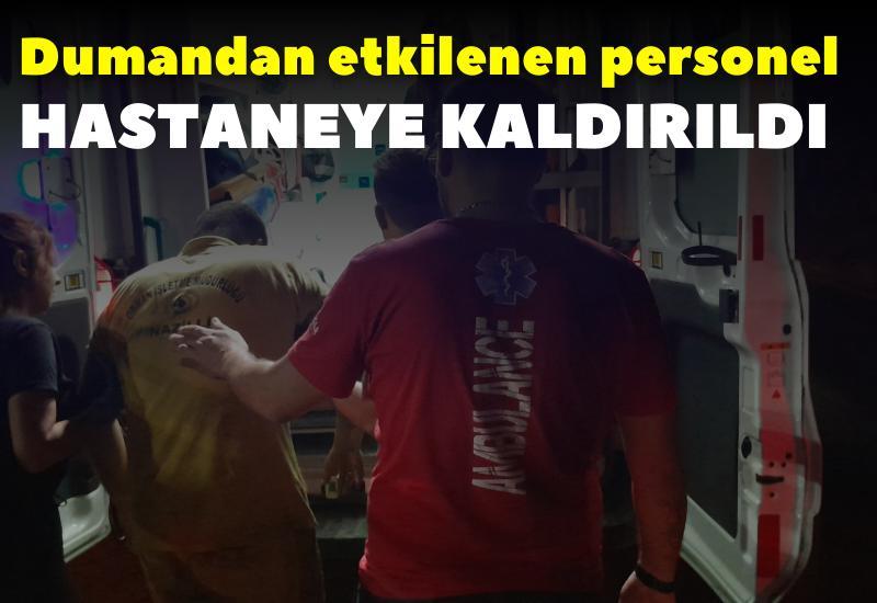 Dumandan etkilenen yangın söndürme personeli hastaneye kaldırıldı