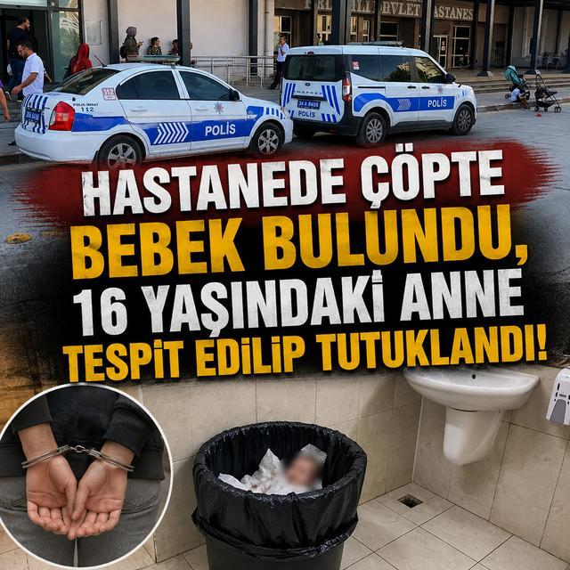 Hastanede çöpte bebek bulundu, 16 yaşındaki anne tespit edilip tutuklandı