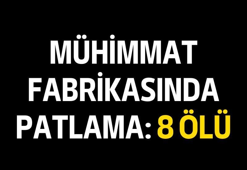 Mühimmat fabrikasında patlama: 8 ölü