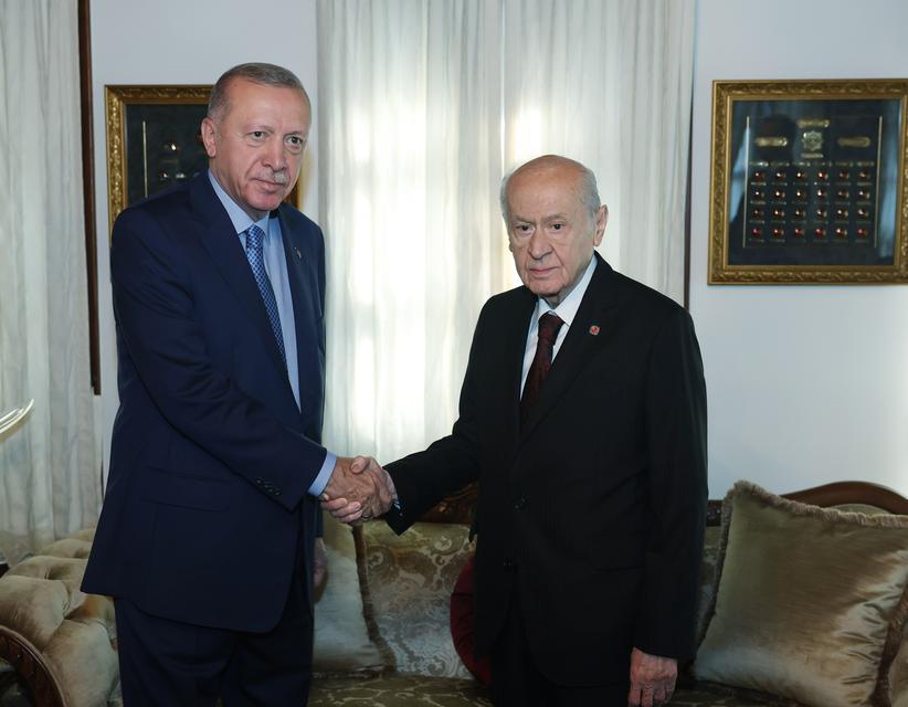 CUMHURBAŞKANI ERDOĞAN,  MHP LİDERİ BAHÇELİ  İLE BİR ARAYA GELDİ