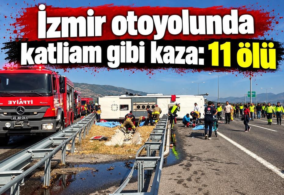 İzmir otoyolunda katliam gibi kaza: 11 ölü