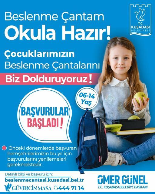 KUŞADASI'NDA BESLENME ÇANTASI DESTEĞİ İÇİN BAŞVURULAR BAŞLADI