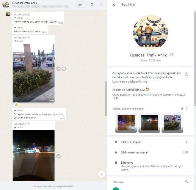 POLİSİN YAPTIĞI DENETİMLERDEN KAÇMAK İSTEYENLER 'WHATSAPP' GRUBU KURMUŞ