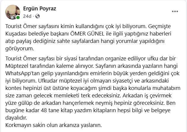 Ergün Poyraz'dan ortalığı karıştıracak bir paylaşım daha