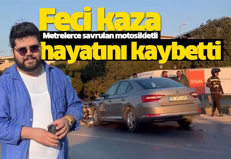 Feci kaza: Metrelerce savrulan motosikletli hayatını kaybetti