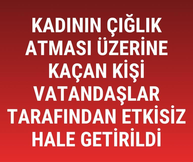 Kadının çığlık atması üzerine kaçan kişi vatandaşlar tarafından etkisiz hale getirildi
